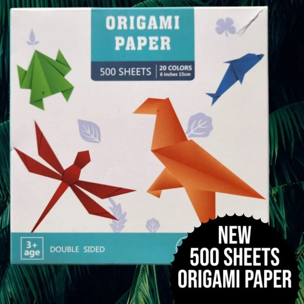 New Origami Paper 500 Sheets 20 Colors Double Sided Art Craft Supplies 6